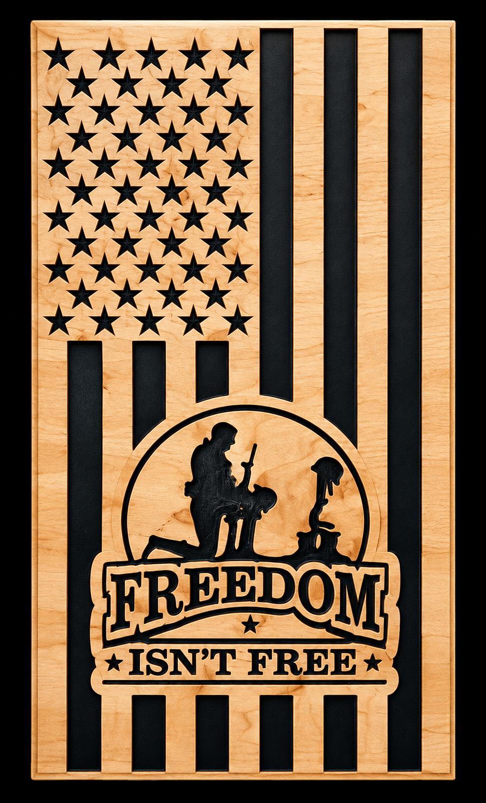 Freedom Isn't Free custom CNC carving by Singed Impressions